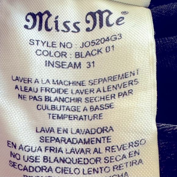 📌 Miss Me Bootcut Jeans Womens 27 Medium Wash Fleur De Lis Pocket Stretch - Picture 5 of 6